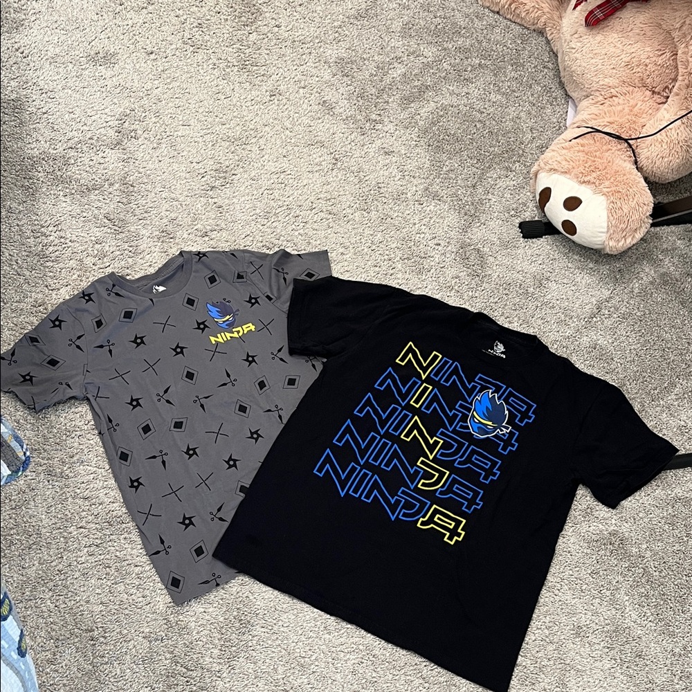 NINJA  Kids Short Sleeve Tees - Black and Gray